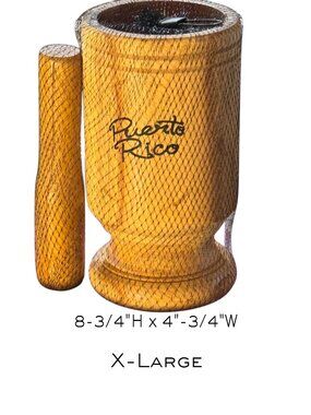 Puerto Rico Wooden Mortar & Pestle - Traditional Kitchen Utensils for Spices  XL
